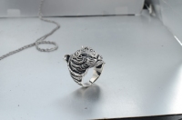 Bagues pour hommes en argent 925 plaqué rhodium, motif tête de tigre stylisé, style Hip Hop Punk robuste, avec zircon cubique, livraison 20-25 jours