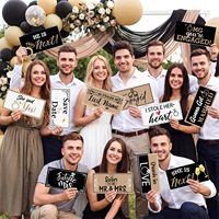 Accessoires de photomaton pour fiançailles, panneaux en PVC imperméables double face 11x5,5 pouces, design alphabet pour mariage et douche nuptiale
