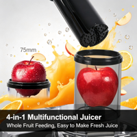 Blender Juicer Sayuran Multifungsi 4-in-1 Mulut Lebar, Penggiling Daging, Pengolah Makanan, dan Pembuat Jus Buah Segar Komersial