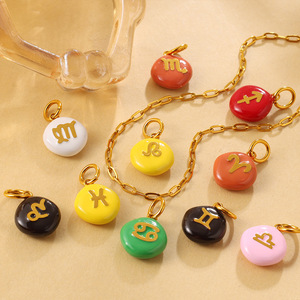 จี้รูปกลุ่มดาว 12 กลุ่ม ทำจากโลหะผสมสังกะสี สำหรับทำเครื่องประดับ DIY ของขวัญสำหรับทุกเพศ - Product Image 2