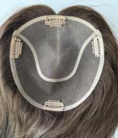 Topper en cheveux humains européens avec dentelle et mono, ligne de cheveux naturelle, cuticules alignées