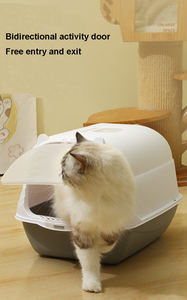 Extra große geschlossene Katzentoilette mit Haube & Klappklappe – Hohe Seitenwände zur Vermeidung von Streuungen, Geruchskontrolle, aus strapazierfähigem PP - Product Image 3