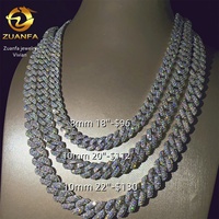 Chaîne cubaine Miami en laiton 8MM 10MM, Bijoux Hip Hop, Chaîne cubaine en Moissanite VVS, Collier chaîne cubaine