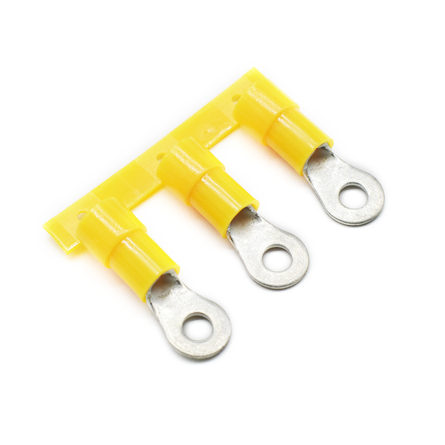Insulated Ring Terminal Crimp Connector Kit Vinyl Copper Brass Cable Lug Battery Terminal Electrical Wire Connector Circular