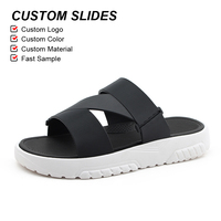 Sandales OLICOM OEM avec logo personnalisé d'usine Sandales pour hommes avec soutien de la voûte plantaire Chaussons à glissières personnalisés confortables et respirants à semelle épaisse en EVA