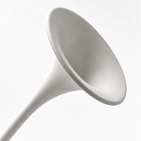 Figurine abstraite moderne en acier inoxydable, motif fleur de trompette blanche, tiges courbées, pour hall d'hôtel et usage commercial, vente en gros, commande en gros