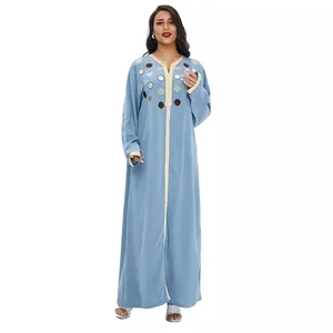 CX70 Arab women's sleepwear pajamas robe night home wear pijamas pj gown nighty for women islamic muslim kaftan moroccan dress