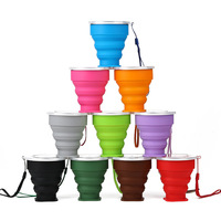 Tasse pliable en silicone de fabricant de tasse de voyage potable d'extérieur de qualité alimentaire