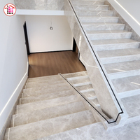 Marches d'escalier en marbre crème poli en gros, escaliers en pierre naturelle pour projets hôteliers et commerciaux, villas résidentielles haut de gamme