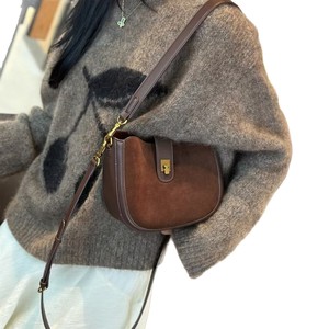Ando <b>Bag</b> Vintage Suede Cowhide Leather <b>Saddle</b> <b>Bag</b> <b>Women</b> Shoulder Crossbody <b>Bag</b> with Adjustable Strap - Product Image 5