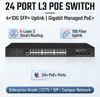 Switch PoE+ Administrado L3 de 24 Puertos Gigabit con 4*10G SFP+ Uplink, VLAN/ACL/Routing, Montaje en Rack