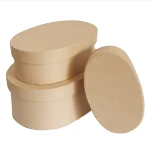 Customization Paper Box Pastry Oval Paper Box With Lid Round Cookie Paper Box