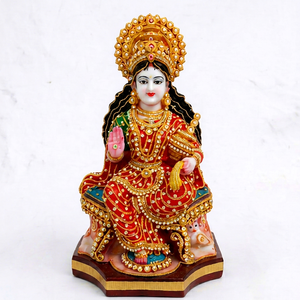 Handcrafted White Marble Swaminarayan Murti Carved Traditional Religious Diwali Hindu Goddess Sculpture for Home Temple Decor - Product Image 1