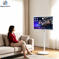 Écran intelligent portable rotatif à 90° de 32 pouces, écran tactile, Android 14, point d'accès Wi-Fi intégré, CMS, TikTok, YouTube, diffusion en direct
