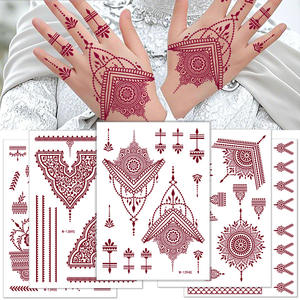 Hadiyah Beauty Vente en gros Autocollant de <span class=keywords><strong>tatouage</strong></span> au henné jetable à transfert d'eau marron imperméable <span class=keywords><strong>Tatouage</strong></span> au henné du Moyen-Orient <span class=keywords><strong>Tatouage</strong></span> au henné pour femmes - Product Image 3