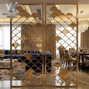 Divisor de Acero Inoxidable 304, Pantalla Metálica de Hierro Cortada con Láser, Dorado, OEM, para Diseño de Hoteles, Salones, Vestíbulos, Diseño de Interiores - Product Image 1