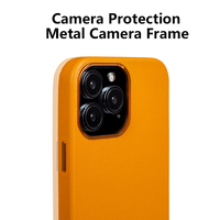 Cuir véritable d'origine pour étui de téléphone magnétique avec logo et fenêtre pop-up magnétique pour iPhone 14 15 16 Pro Max