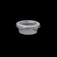 Gobelets jetables en PP de qualité alimentaire avec logo personnalisé, étanches, pour boissons froides et sauces, avec couvercles articulés, 1/2/4 oz, 360 ml, pour portions, condiments, sauces et salades