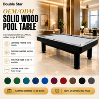 Table de billard américaine Double Star 9FT en bois massif avec plateau en ardoise de 25 mm noir mat pour la maison, le bar, le club, la salle de jeux, les tournois