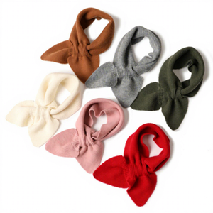Écharpe en cachemire tricotée de couleur unie, chaude pour l'hiver, assortie pour bébé et adulte, même style, cache-cou pour enfants - Product Image 4