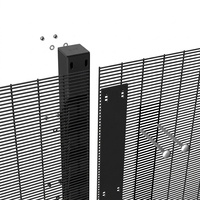Panneau de sécurité anti-escalade en maille 358, résistant au vandalisme, en acier revêtu de PVC, hauteur 7 pieds, assemblage facile, design moderne pour extérieur