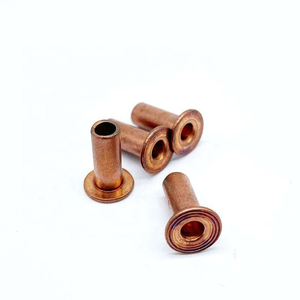Rivet tubulaire creux en cuivre C1100, rivet conducteur à tête plate, rivet creux en cuivre - Product Image 1
