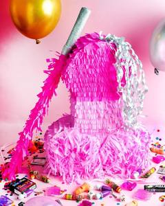   Décoration de fête de bachelorette, piñata en forme de pénis pour adultes, piñata en papier rose vif - Product Image 1
