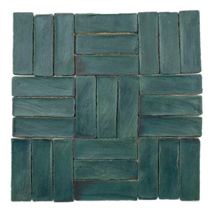 Piastrelle in Ceramica Chroma Basalte 5x15, Mosaico Rettangolare Verde per Pavimenti e Pareti - Product Image 4