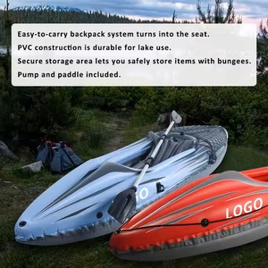 USA Warehouse Spot Red PVC Outdoor Waterplay One Person Portable Convenient Travel Manufacturers Inflatable <b>Kayak</b> Boat - Product Image 2