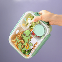 Boîte à lunch bento pour enfants, style mignon, 2 compartiments, couvercle en plastique sans BPA, chauffable, pour l'école