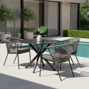 Chaise de <span class=keywords><strong>jardin</strong></span> d'extérieur HOMFUL avec dossier rond, cadre en tube de fer, rembourrage, <span class=keywords><strong>fauteuil</strong></span> de patio - Product Image 6