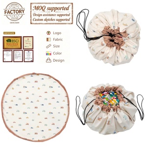 Alfombra de Juego Plegable para Niños con Estampado Digital Personalizado, Bolsa con Cordón para Guardar Juguetes, BSCI OEM ODM, Organizador de Bloques de Construcción - Product Image 3