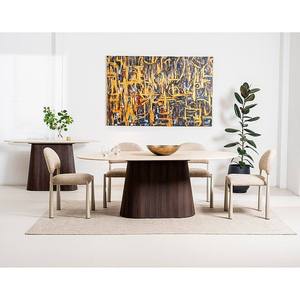 Nuovo Set Tavolo da Pranzo in Pietra Stile Francese Ovale Moderno per Piccoli Appartamenti con Sedie - Product Image 1