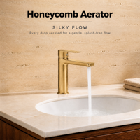 Robinet de lavabo monotrou en acier inoxydable 304 doré brossé, mitigeur de salle de bain moderne