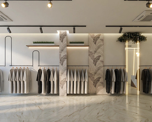 Custom Clothing Store Display Furniture Modern Boutique Interior Design Wooden Garment Racks and Retail Display Cabinets - Product Image 6
