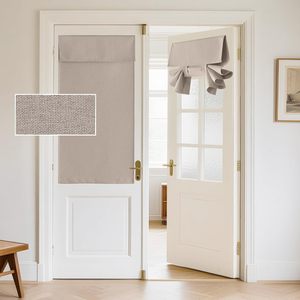 DaiRui stile francese nastro magico senza foratura lino-look poli tenda porta termoisolante porta porta porta oscurante tenda - Product Image 6