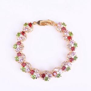 Bracelet en Zirconium Plaqué Or 18K Luxe Abordable, Nouveaux Bijoux pour Femme, Bracelet à Maillons Scintillants, Bijoux en Or Durables et Inaltérables - Product Image 1