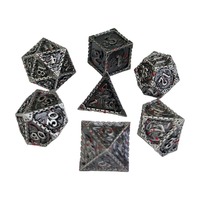 Nouvelles dés métalliques DND au design innovant D4 D6 D8 D10 D12 D20 D% – Ensemble de dés métalliques D&D pour jeux de rôle Dungeons and Dragons