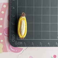 Miniatura de plátano de resina con efecto de goteo de aceite, accesorios DIY para fundas de teléfono, pinzas para el pelo, imanes de nevera y manualidades