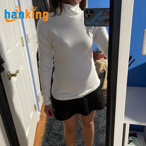 Top a collo alto termico da <span class=keywords><strong>donna</strong></span> Casual caldo in pile foderato a maniche lunghe camicie maglione finto Pullover per la primavera e l'autunno - Product Image 6