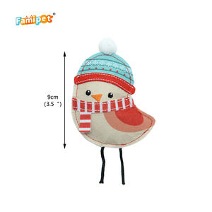 Famipet üretici özel yeni sevimli keçe noel tema kuşlar tasarım yavru oyuncak yumuşak dolması Pet kedi oyuncak ile catcat - Product Image 2