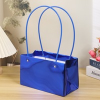Sac fourre-tout en papier miroir métallique avec poignée, réutilisable, pour bouquet de fleurs, emballage cadeau