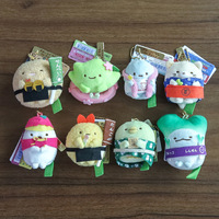 KpopCute Saitama Édition Limitée Porte-clés Pendentif en Peluche de Dessin Animé, motif crevette frite, chat jaune et herbe, en fibre de polyester