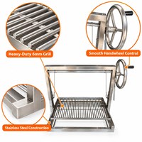 Insert de barbecue Santa Maria avec volant pour réglage de la hauteur, pour grillades au-dessus du feu de charbon ouvert