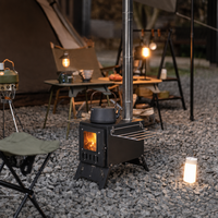 Poêle à bois portable en acier au carbone pour le camping en plein air, la randonnée, le trekking, le pique-nique, le barbecue et le chauffage toutes saisons