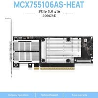 Tarjeta de red Mellanox MCX755106AS-HEAT CX7 QSFP112 NDR200 IB 200G de doble puerto PCI de 10 Gbps