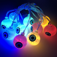 Guirnalda de Luces LED de Halloween con Ojos Fantasmagóricos, Funciona con Pilas, para Decoración de Jardín, Hogar, Fiestas y Casas Encantadas