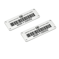 Autocollants en aluminium pour flacons en verre cosmétiques OEM Plaque signalétique avec code QR