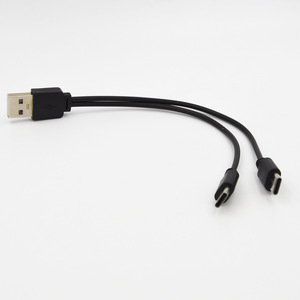 Dual <b>Type</b> <b>C</b> Charging <b>Cable</b> 1 To 2 Splitter Micro <b>Usb</b> And <b>Type</b> <b>C</b> Connector For Android Devices Black - Product Image 2