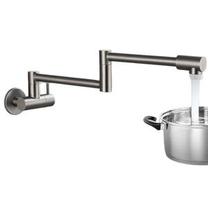 Rubinetto da Cucina Moderno in Acciaio Inox 304 Montato a Parete <span class=keywords><strong>Miscelatore</strong></span> per Lavello in Ottone <span class=keywords><strong>con</strong></span> Doccetta Estraibile - Product Image 1